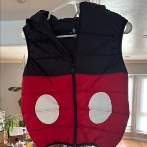 Red and Black Kid’s Disney Puffer Vest with White Accents